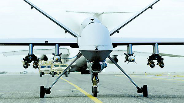 資料圖：懸掛武器的美軍捕食者無人機。