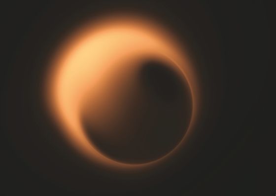 計(jì)算機(jī)模擬的利用全比例事件視界望遠(yuǎn)鏡觀察人馬座A*的陰影。
