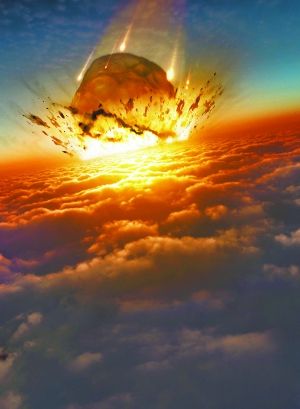 小行星撞擊地球大氣層的假想圖。東方IC供圖